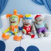 Dyharnsty 3Pcs Plants vs Zombies Plush Toys Zombie Sport Jester Gargantuar Zombie,Soft Figure Doll Plants vs Zombies Toys PVZ Plush 1 2 Set