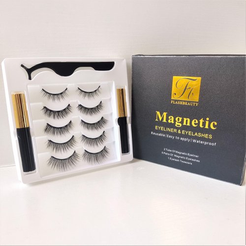10PCS Magnetic Eyelashes with Eyeliner, False Eyelashes with Applicator,Reusable Magnet Lash Set,...