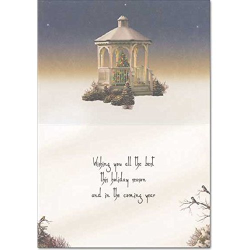 LPG Greetings Gazebo with Red Brick Path - Box of 18 Alan Giana Christmas Cards