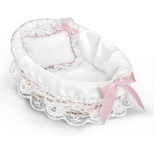 The Ashton-Drake Galleries 10" Baby Doll Accessories: Wicker Bassinet with White Liner/Pillow for 10" Dolls