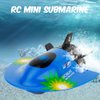 GoolRC Mini RC Submarine Boat, Remote Control Waterproof Diving Toy for Kids (Blue)