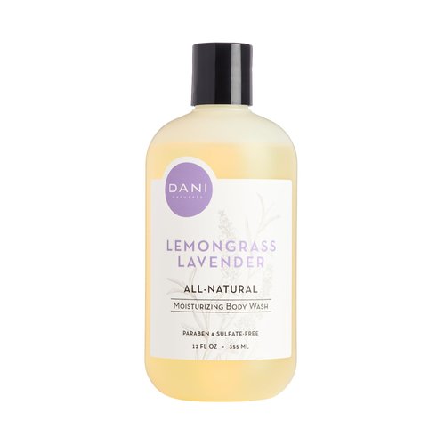 DANI Moisturizing Body Wash Naturals - Calming Lemongrass Lavender Aromatherapy- Organic Aloe Vera & Natural Glycerin - Paraben & Sulfate Free Shower Gel - 12 Ounce Bottle