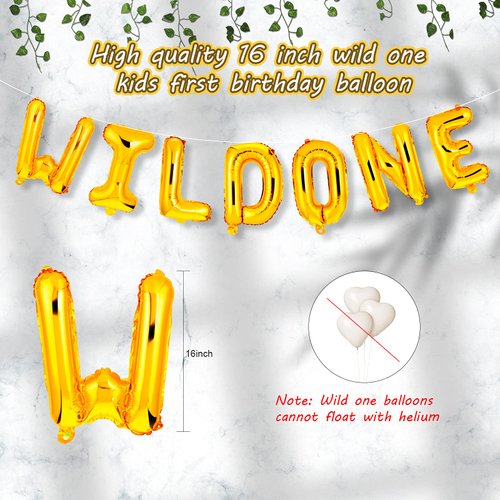16 inch Happy Birthday Balloons, Birthday Banner, Birthday Decorations, and 12 Pieces Artificial Ivy Garland (Wild One)