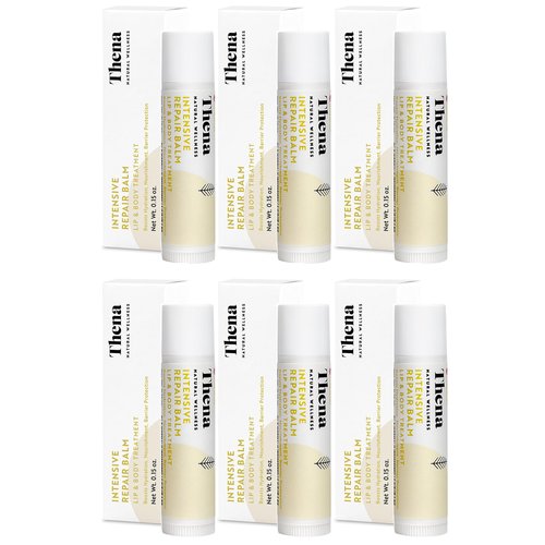 Organic Lip Treatment Balm Ultra Hydrating & Nourishing Care for Dry, Chapped, Cracked Lips & Skin, Visibly Smooths Wrinkles & Fine Lines, Natural Skin Care, 6 Pack Gift Set, Women & Men