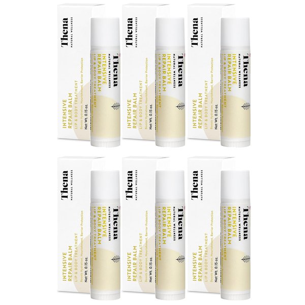 Organic Lip Treatment Balm Ultra Hydrating & Nourishing Care for Dry, Chapped, Cracked Lips & Skin, Visibly Smooths Wrinkles & Fine Lines, Natural Skin Care, 6 Pack Gift Set, Women & Men