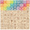 GIRAVO Building Blocks Set Wooden Blocks for Toddlers Rainbow ABC Letter Alphabet Stacking Blocks 26 Pcs Montessori Toys Educational Learning Toys for Kids Age 18 Months for Girls Boys
