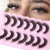 Short Cat Eye Lashes Fluffy Mink Lashes Natural Look Wispy False Eyelashes 15mm D Curl Volume Extension Fluffy Fox Eye Fake Eyelashes Extension by Geeneiya