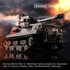 WW2 Army Tank Toys Building Kit, Create a German Tiger & an American M4 Sherman Tank Models with 1184 Blocks, Great Military Gifts for Boys Kids Age 8-14