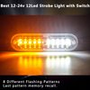 EASE2U E Led Strobe Lights for Trucks Vehicles Suvs,12-24v 4pcs Emergency Warning Caution Hazard Construction Slim Sync Feature Car with Main Control Surface Mount (White Amber)