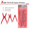 6 Pack Hose Clamp Pliers Hose Pinch Pliers Line Clamps for Fuel Hoses, Gas Lines Brake Hoses, Radiator Hoses, Coolant Hoses, Flexible Hoses, Red