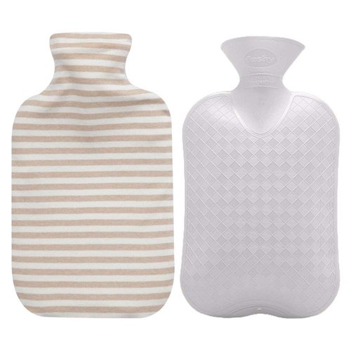 Fashy Hot Water Bottle with Organic Cotton Cover (Ivory, 67oz)