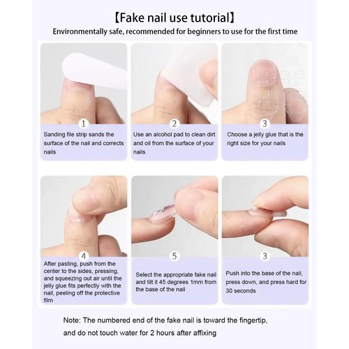 IFMOPETY Press On Nails，Blue Short Square Fake Nails，Reusable Blue Nail Kit in 12 Sizes，Gold Glitter Design，Semi-Transparent 24 PCS（Sea Blue）