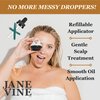 JANE VINE Hair Oil Applicator for Scalp - Scalp Oil Applicator - Hair Oil Dispenser - Hair Growth Oil Applicator - Hair Oil Comb for Scalp - Silicone Bristles - Hair Care Routine - Easy Clean Refill