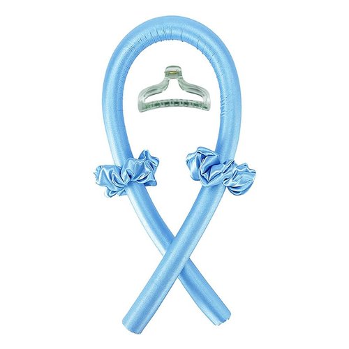 Soft Foam Heatless Curler, Satin Heatless Hair Curler Headband, No Heat Curling Rod, Damage Free Hair Curler, Soft Foam Curler Heatless (Blue)