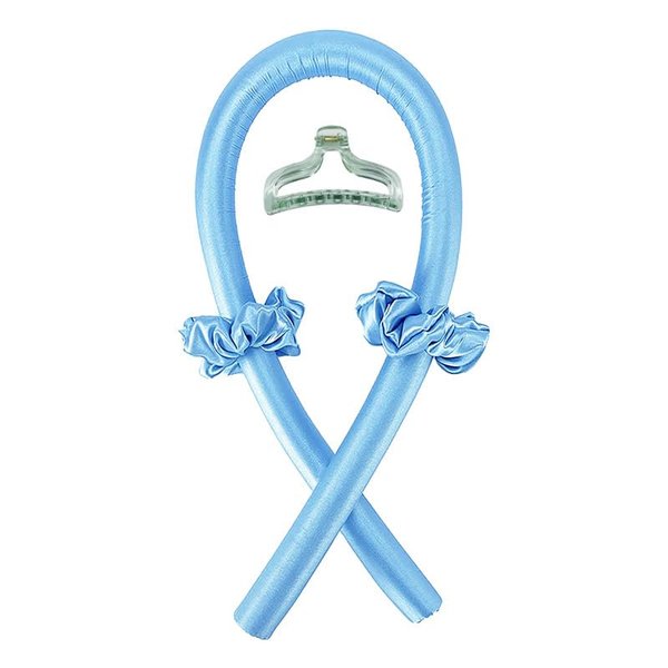Soft Foam Heatless Curler, Satin Heatless Hair Curler Headband, No Heat Curling Rod, Damage Free Hair Curler, Soft Foam Curler Heatless (Blue)