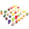 Fruits Mini Resin Figures 30 PCS Pineapple Lemon Strawberry Peach Resin Little Small Figures Garden Play Kitchen Game Party Accessories Dollhouse Decor