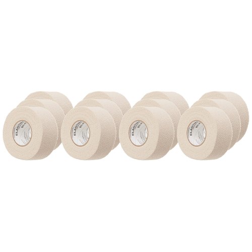 Johnson & Johnson Elastikon Elastic Tape, 1" x 2.5 Yards, (1" x 5 Yards Stretched), Reliable Compression for Support of Sprains, Strains, and Muscle Injuries, Case of 12 Rolls