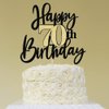 Black Gold Glitter Happy 70th Birthday Cake Topper,Happy 70 Birthday Cake Decoration for 70 & Fabulous Birthday,Hello 70 Party Anniversary Party Cake Decorations Supplies