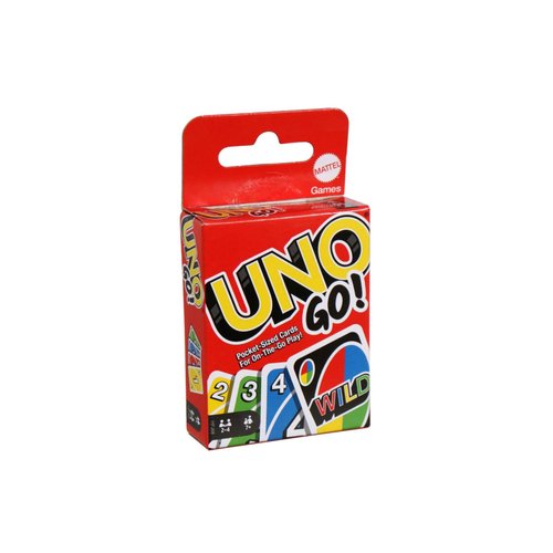 UNO GO! Pocket-Sized Cards for On The Go Play Mini Sized Playing Cards for Travel Stocking Stuffer Birthday Party Kids, Adults Family Game Night Color Matching Fun