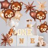 Bear Balloon, 14 PCS Teddy Bear Foil Balloons, 22 Inch Baby Shower Decorations Foil Animal Balloons, Jungle Animals Zoo Bear Theme Birthday Party Decoration Supplies