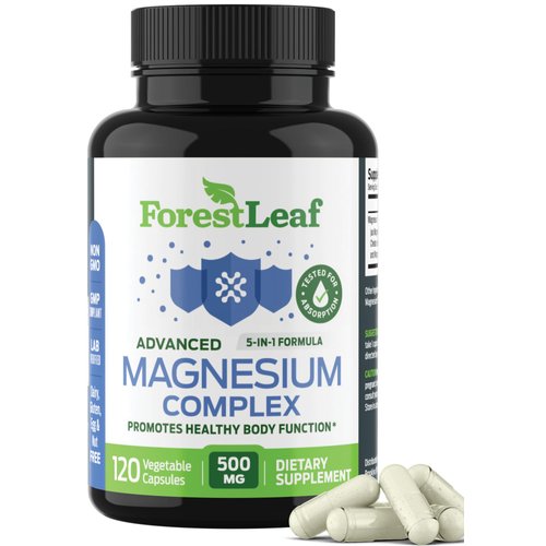 ForestLeaf Magnesium Complex 500mg - Magnesium 500mg Capsules - Magnesium Supplement 500 mg - Mag...