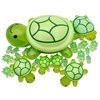 20 Pcs Turtle Family Resin Ornament Sea Turtle Models Statues Tortoise Decor Accessories Miniature Animal Decoration for Fairy Garden Micro Landscape Fish Tank Plant Bonsai Dollhouse (Green)