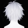 Wiggy Mermaid Silver Violet Wig for Satoru Gojo Cosplay, Mens Short Fluffy Spiky Hair Wig for Anime Cosplay Halloween Costume