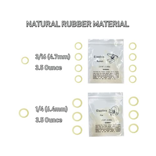 3/16 and 1/4 Inch Orthodontic Elastic Rubber Bands, 500 Pack Medium 3.5 Ounce Rubberbands Dreadlocks Hair Braids Fix Tooth Gap, 5 Pack Free Elastic Placer for Braces