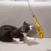 LUOZZY 8 Pcs Cat Teaser Wand Replacement with Bell Metallic Foil Tassel Cat Wand Toys Interactive Catcher Teaser for Pet, Random Color
