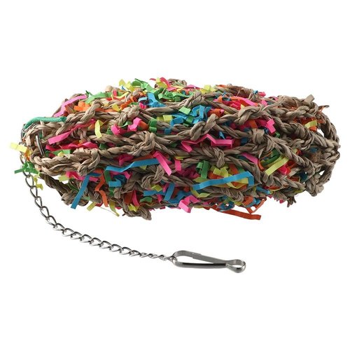 GetCoupon Parrot Toy, Grass Woven Colorful Tear Toy, Decompression Fun Pull Toy, Shredded Paper Toy, Bird Toys Cage Accessories