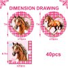 40PCS horse Birthday Party Supplies，Horse Party Tableware Set Including Horse Party Plates Napkins for Pink horse Party Plates and Napkins