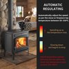 VODA Wood Stove Fan Small New Designed 4 Blades Heat Powered Fireplace Fans Eco Fan for Home Wood/Log Burner/Fireplace(Black)