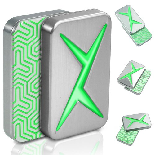 TAMOXI Metal Fidget Slider Magnetic EDC Haptic Fidget Toys Adult Fidgets for Anxiety , ADHD/ADD/Autism Stress Relief Metal Fidget Toy, Light-up Home/Office Desk Toys for Father Man Friends (Silver)