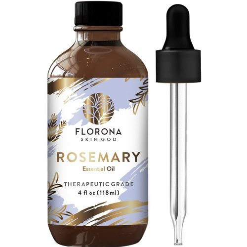 Florona Rosemary Essential Oil - 100% Pure & Natural - 4 fl oz, Rosemary Oil for Hair, Skin Care Essential Oil, Aromatherapy Oil for Diffuser, Oil for Soap Making, Candle Making Oil
