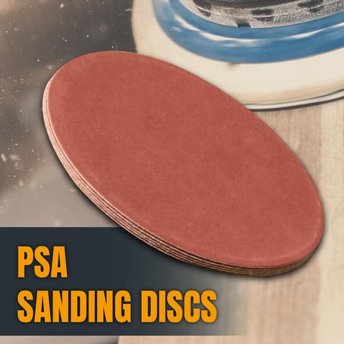 POWERTEC 45506 5-Inch PSA Sanding Disc, 60 Grit, Aluminum Oxide Adhesive Sandpaper for Random Orbital Sander, 1x30 Belt Disc Sander, 20PK