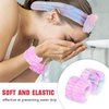 Semato Spa Headband and Wristband Set Skin Care Headband Fluffy Bow Face Wash Headband Hair Accessories Bubble Sponge Spa Headband for Women and Girls (tie dye-purple)