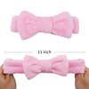 AMCAMI Spa Headband, Headband for Washing Face, Makeup Headband Coral Fleece Non-Slip Hairlace for Women Fluffy Shower Headbands Elastic Headwraps, Bow Hair Band 8PCS