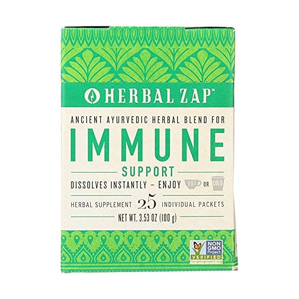 Herbal Zap Immune Support Ayurvedic Herbal Supplement 1 Box of 25 Packets