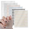 Yuanchu 6 Sheets Star Nail Stickers,3D Self-Adhesive Nail Decals Glitter Shiny Gold Silver White Black Small Stars Nail Art Supplies Manicure Accessories for Women Girls DIY Nail Art Design