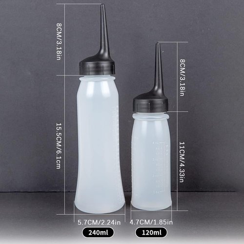 White Slant Tip Applicator Bottle, hair color, hair applicator, hair chemicals, hair dye, apply a...