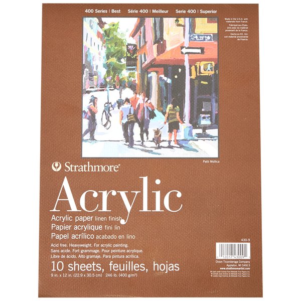 Strathmore Acrylic Paper Pad 9"X12"-10 Sheets -430900