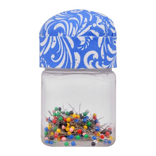 Singer 47040 1-Inch Ball Head Jar with Pin Cushion Lid, Multicolor