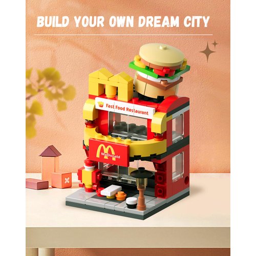 LITTCO Building Blocks City Burger House, Birthday Gifts for Adults and Kids,Toys McDonalds Set 167PCS