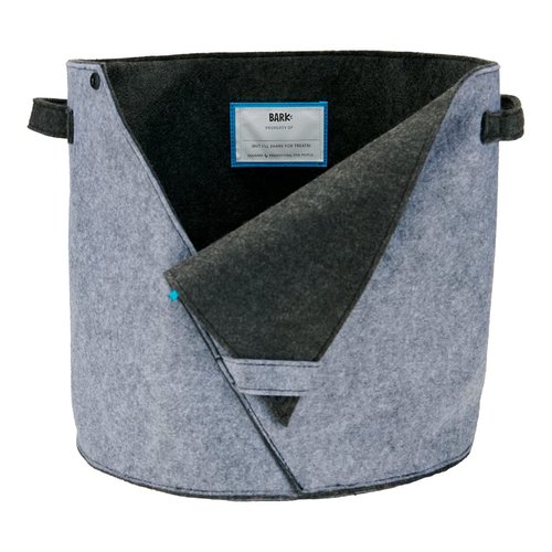 Barkbox – Felt Storage Bin for Dog Toys – Long Lasting Pet Supplies Container – Dog Home Decor Organizer for Tennis Balls, Squeaker Toys, Leashes, Collars and More – Standard Size 12” x 13”