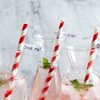 Webake Paper Straws Biodegradable Bulk 200 Red Striped Drinking Straws, Great Alternative Disposable Straws to Plastic Straws Eco Friendly Straw for Valentine's Day Party, Cake Pop Sticks