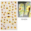 Sunflower Nail Art Stickers 5D Embossed Summer Yellow Sun Flower Nail Decals Engraved Flower Nail Sticker Pegatinas Uñas Self Adhesive Nail Accessories for Women Girls Manicure Decoration 4 Sheets