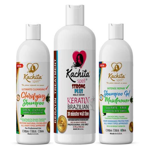 NEW Kachita Spell Chocolate Keratin Blowout Kit - 32 fl oz, Most Effective Hair Treatment SET