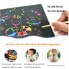 Art Set for Kids Rainbow Magic Scratch Off Paper Black Scratch Sheets Notes Cards Boards Doodle Pads Childrens Crafts Projects Kit for Girls Boys Adults Birthday Christmas Gift