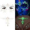 2 Pack Halloween Glow in the Dark Face Jewels Crystal Glitter Stickers, Luminous Tattoo Face Day Of The Dead Face Gems Jewels Tattoos
