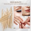 400Pcs Pointed Cotton Swabs in Storage Box - Precision Microblading Cotton Swabs with Wooden Sticks, 4 Inch Cotton Swabs for Makeup, Cleaning Nail Polish, Eyebrow, Tattoo Permanent Supplies, Craft